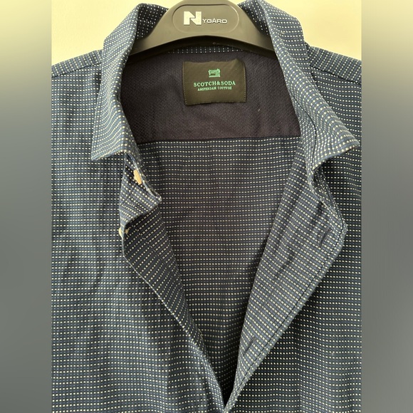 Scotch & Soda men’s button up shirt navy blue and white size XL - Picture 3 of 9